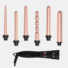 Lcd display 6 in 1 multi-function head changer curler iron