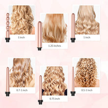 Lcd display 6 in 1 multi-function head changer curler iron